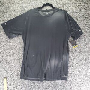 Spalding Shirt Mens Large Black  T-Shirt Performance Polyester Reflective *NWT*
